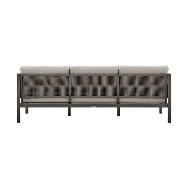 Armen Living Mareike Aluminum Outdoor Coffee Table in Brown with Ceramic Tabletop - SETODMADBRNBX4