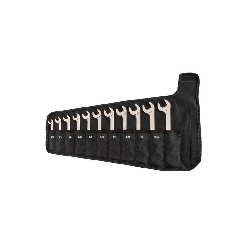 Juego de llaves de extremo abierto con cabeza angular de TEKTON de 3/8 a 1 pulgada y estuche (11 piezas) - WAE91402