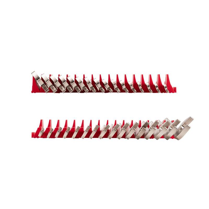Juego de llaves de extremo abierto con cabeza angular TEKTON de 10 a 27 mm con organizador modular de llaves (16 piezas) - WAE92502