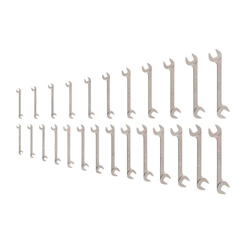 Juego de llaves de extremo abierto con cabeza angular TEKTON de 1/4 a 3/4 pulgadas, 6 a 19 mm (25 piezas) - WAE93001