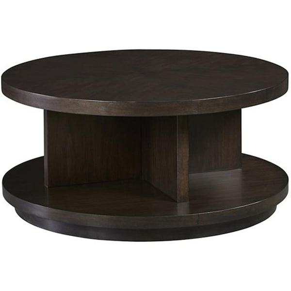 Procomfort Living Room Round Cocktail Table, Chocolate Mahogany - PR2637296