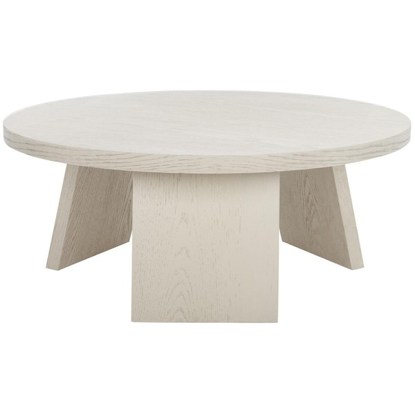 Safavieh 36 x 36 x 14.5 in. Julianna Wood Coffee Table, White Washed - SFV2127C