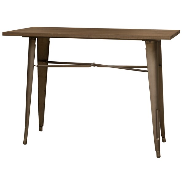 Amerihome Loft Rustic Gunmetal Metal Counter Height Dining Table with Wood Top - BTABLE40