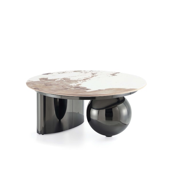 Manhattan Comfort Laurel Coffee Table and End Table Set of 2 in Black - 2-CE1811