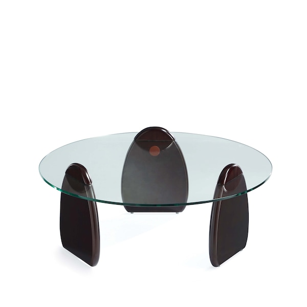 Manhattan Comfort Artesia  Coffee Table and End Table Set of 2 in Dark Walnut - 2-CE0158