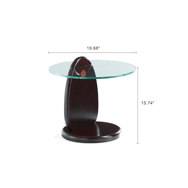 Manhattan Comfort Artesia  Coffee Table and End Table Set of 2 in Dark Walnut - 2-CE0158