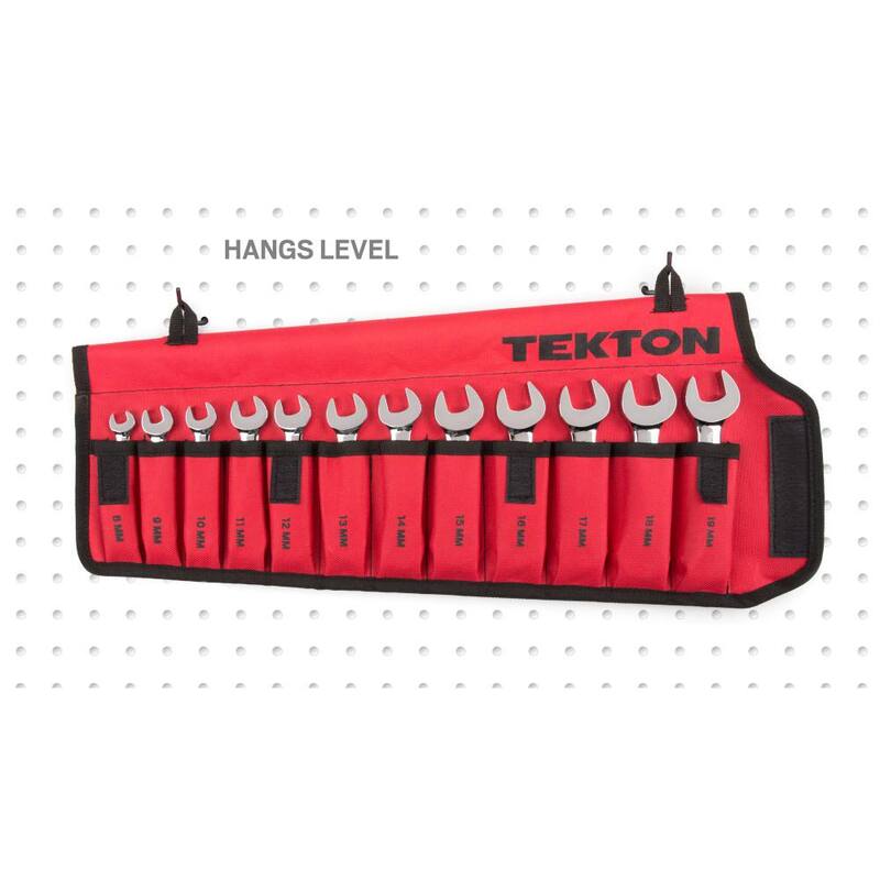 Set de llaves combinadas tipo trinquete de 8-19 mm TEKTON con bolsa (12 piezas) - WRN01190
