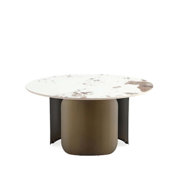Manhattan Comfort Monica Coffee Table and End Table Set of 2 in Gold - 2-CE0169