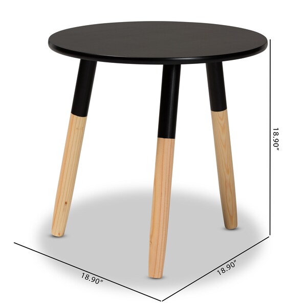 Baxton Studio Obert Mid-Century Two-Tone Black and Oak Brown Finished Wood Coffee Table - 199-12327-ZORO