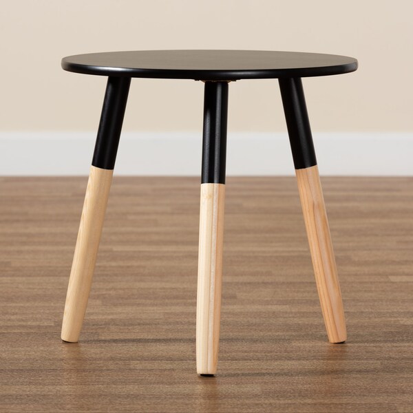 Baxton Studio Obert Mid-Century Two-Tone Black and Oak Brown Finished Wood Coffee Table - 199-12327-ZORO