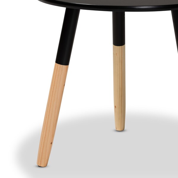 Baxton Studio Obert Mid-Century Two-Tone Black and Oak Brown Finished Wood Coffee Table - 199-12327-ZORO