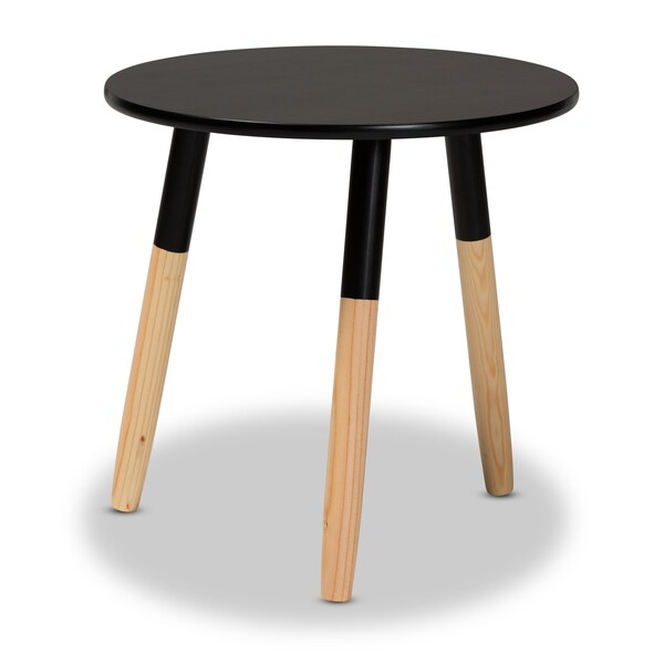 Baxton Studio Obert Mid-Century Two-Tone Black and Oak Brown Finished Wood Coffee Table - 199-12327-ZORO