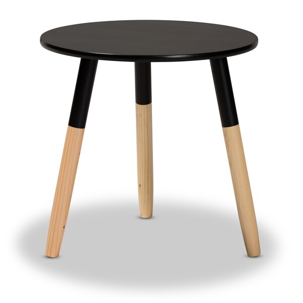 Baxton Studio Obert Mid-Century Two-Tone Black and Oak Brown Finished Wood Coffee Table - 199-12327-ZORO