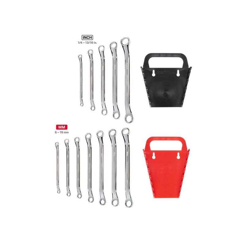 Juego de llaves de extremo de caja con ángulo de 45 grados TEKTON, 12 piezas (1/4-13/16 in., 6-19 mm) - Soporte - WBE91301