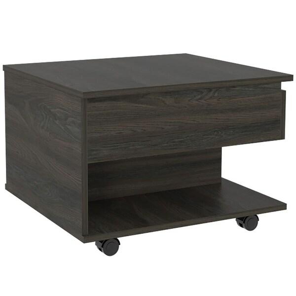 Tuhome Luanda Lift Top Coffee Table, Casters, One Shelf, Espresso, 19.6 L x 21.6 in W x 15.3 H - MLC5015