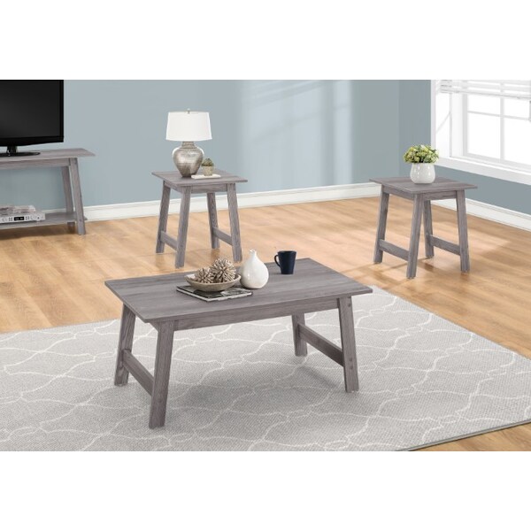Monarch Specialties Dining Table - 32"X 48" / Dark Taupe / Chrome Metal - I 7932P