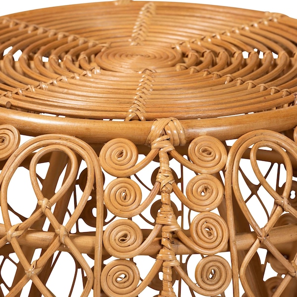 Bali & Pari Tiramisu Modern Bohemian Natural Brown Rattan Coffee Table - 239-13588-ZORO