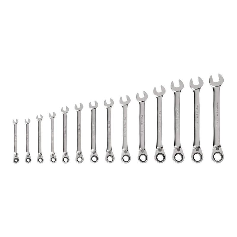 Juego de llaves de combinación de trinquete de 12 puntos reversible TEKTON de 14 piezas (6-19 mm) - WRC94002
