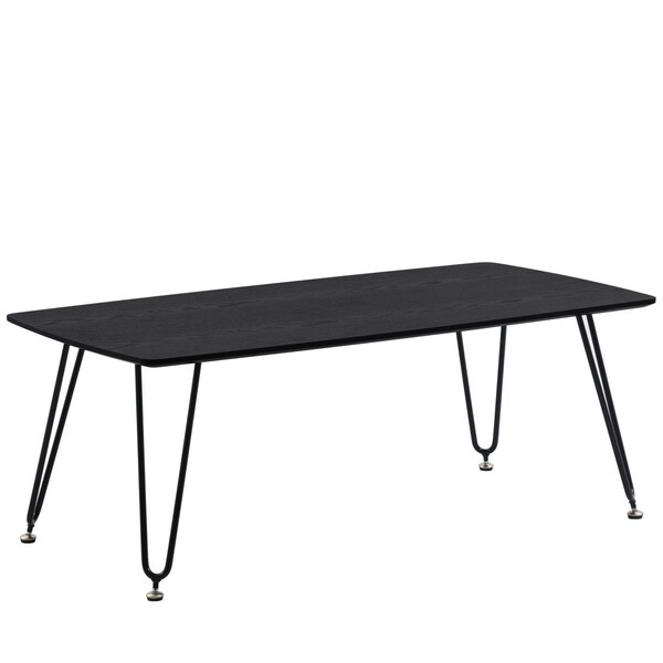 Kd Americana Elmwood Modern Wood Top Coffee Table with Iron Base Black - KD3026990