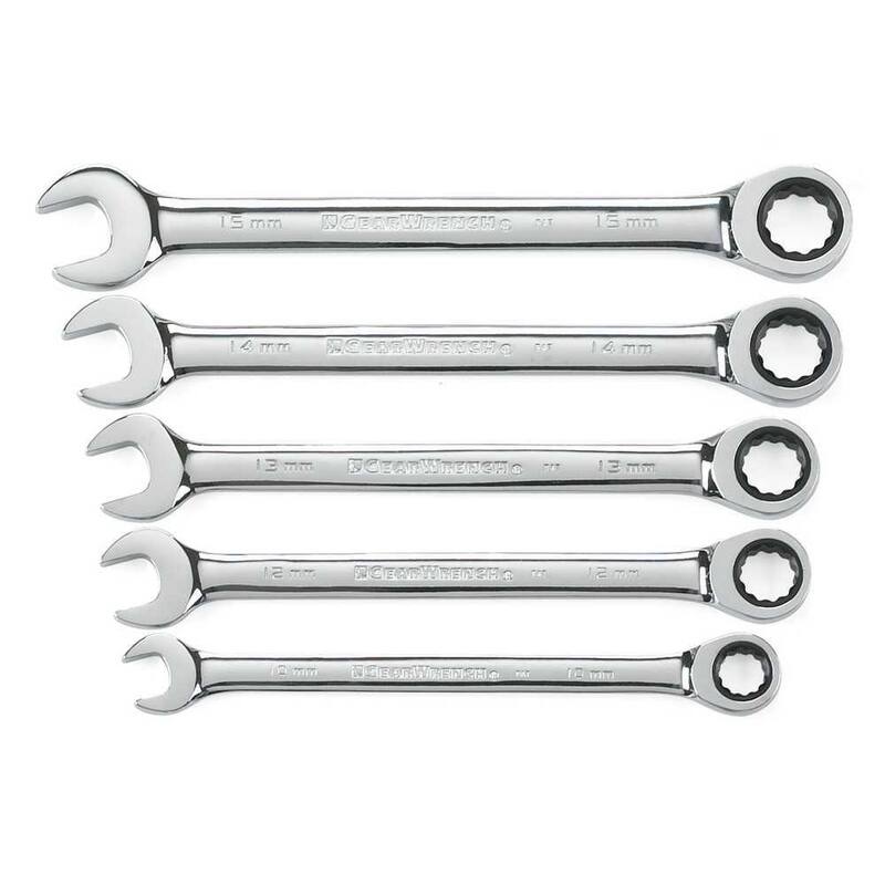 Set de herramientas de llave de trinquete combinada métrica de 72 dientes (5 piezas) - 93004D
