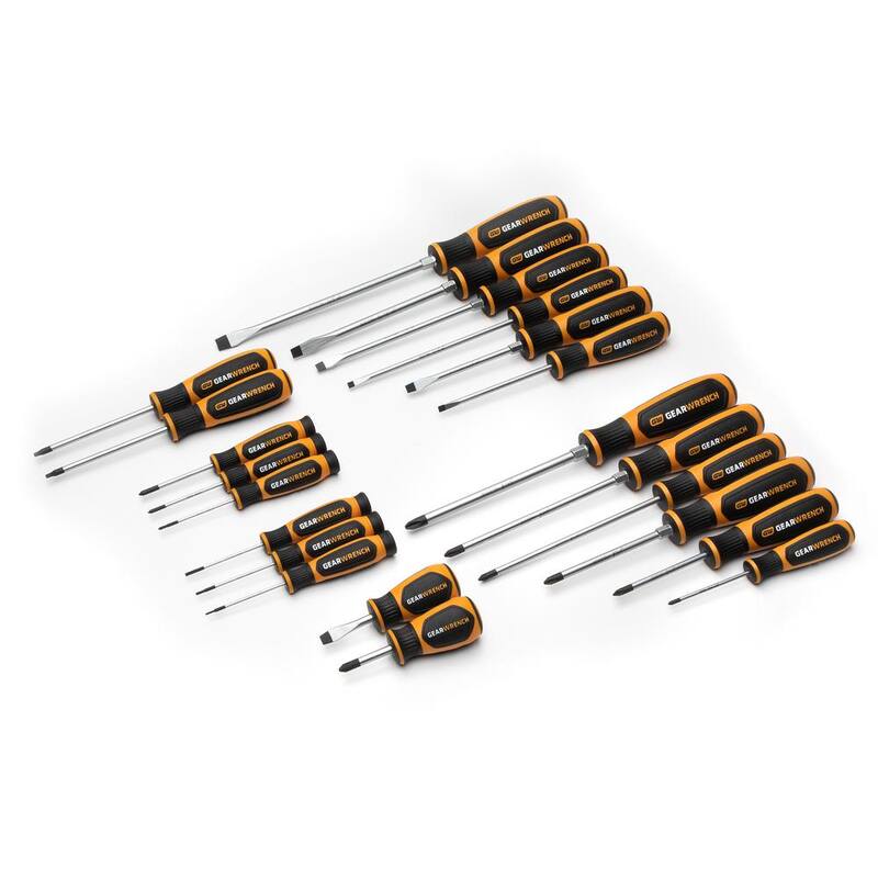 Juego de destornilladores con mango de triple lóbulo de material dual Phillips/Slotted/Torx de GEARWRENCH (22 piezas) - 86537