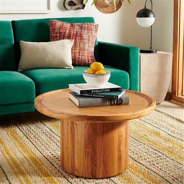 Safavieh Devin Round Pedestal Coffee Table, Natural - 16 x 28 x 28 in. - COF6600A