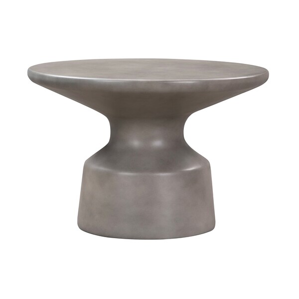 Armen Living Sephie Round Pedestal Coffee Table in Gray Concrete - LCSFCOCCGR