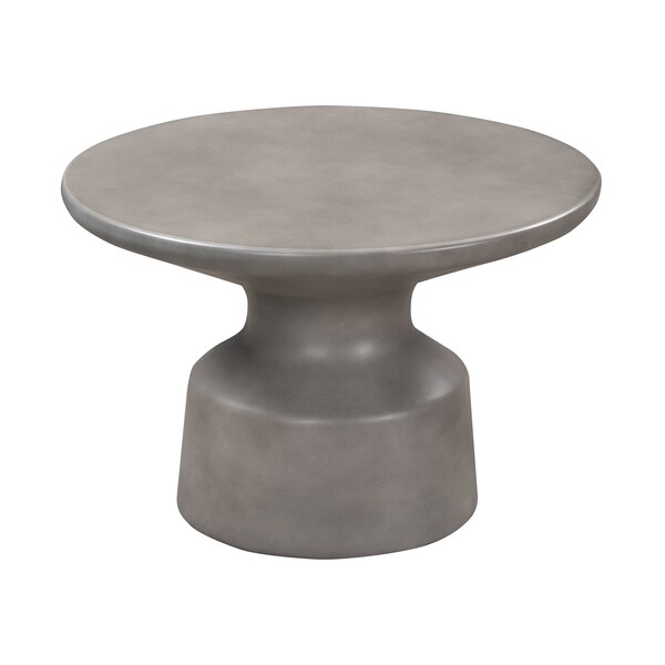 Armen Living Sephie Round Pedestal Coffee Table in Gray Concrete - LCSFCOCCGR
