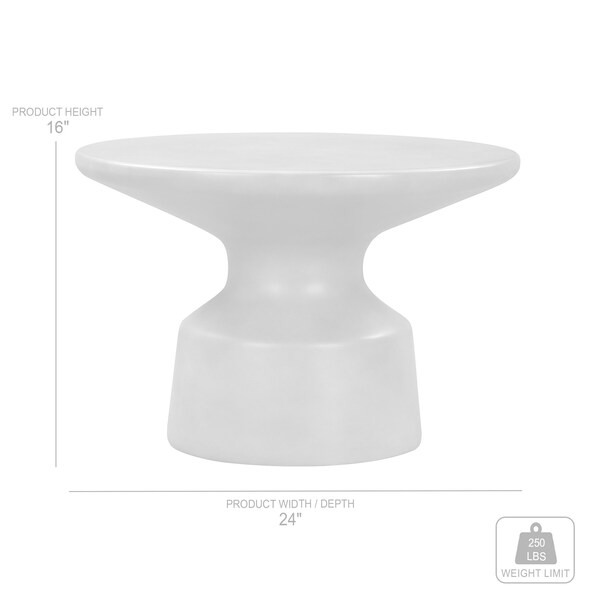 Armen Living Sephie Round Pedestal Coffee Table in Gray Concrete - LCSFCOCCGR
