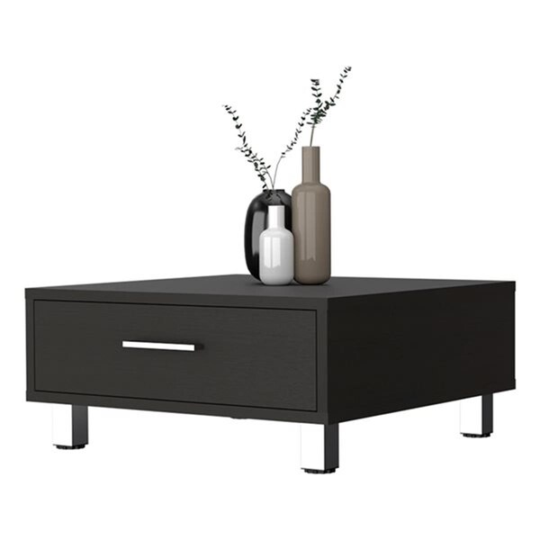 Homeroots 24 in. Wengue Manufactured Wood Rectangular Coffee Table, Black - 478394