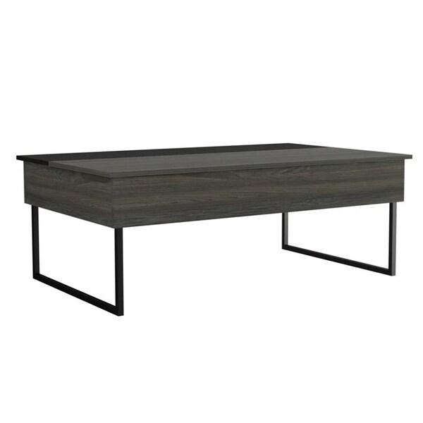 Homeroots 49 in. Manufactured Wood Rectangular Lift Top Coffee Table, Black - 478434