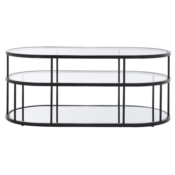 Safavieh Layta 3 Shelf Coffee Table Black & Clear - COF6402B