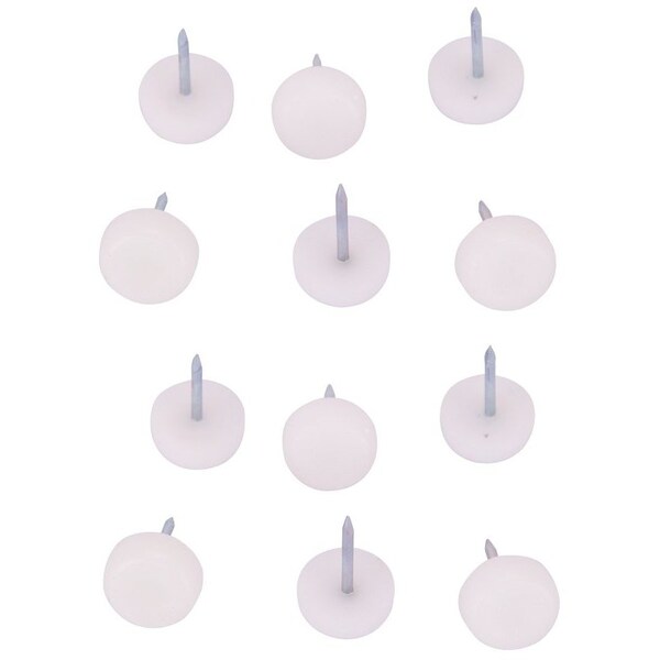 Prosource Furniture Glide, Plastic, White, White, 5/8 x 5/8 x 15/16 in Dimensions - FE-S513-PS