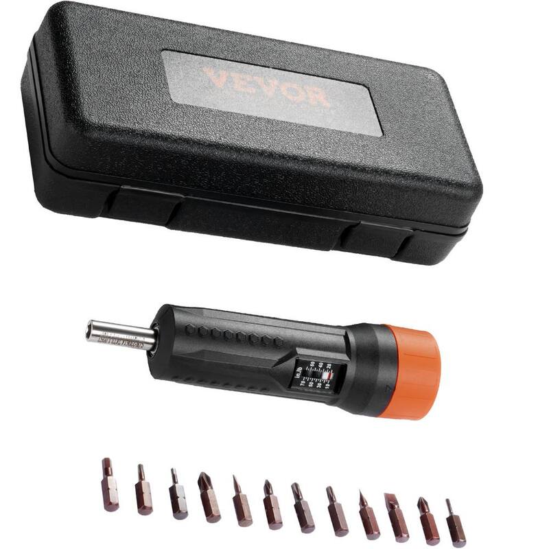 Juego de destornillador de torque de ¼ de pulgada: 10-70 in-lbs. Rango de ajuste de torque: 1 in-lb. Incremento de torque de destornillador.