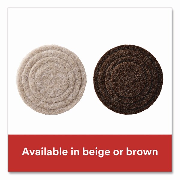 Scotch Custom Fit Felt Pads, 1.5in dia, Beige, 30PK - SP884-NA