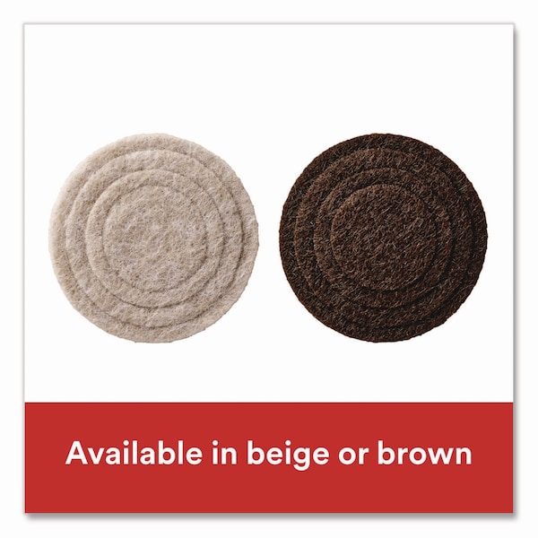 Scotch Custom Fit Felt Pads, 1.5in dia, Beige, 30PK - SP884-NA