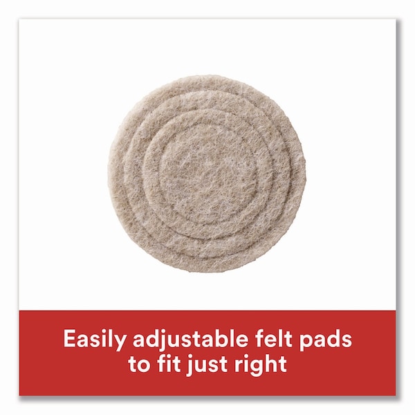 Scotch Custom Fit Felt Pads, 1.5in dia, Beige, 30PK - SP884-NA