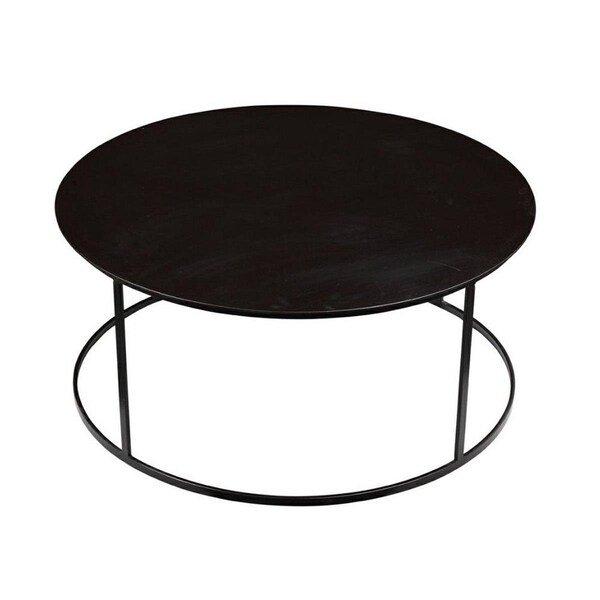 Kd Muebles De Comedor 37.5 x 37.5 x 16.5 in. Robertson Round Coffee Table, Dark Brown - KD2810221
