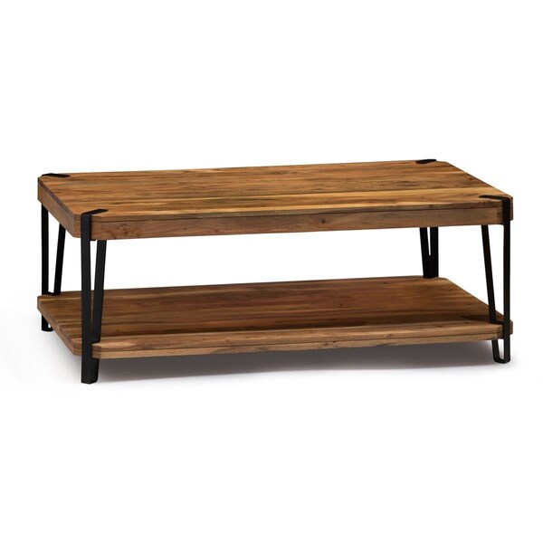 Kd Cama De Bebe Ryegate Natural Live Edge Solid Wood Metal Coffee Table Natural - Large - KD3239676