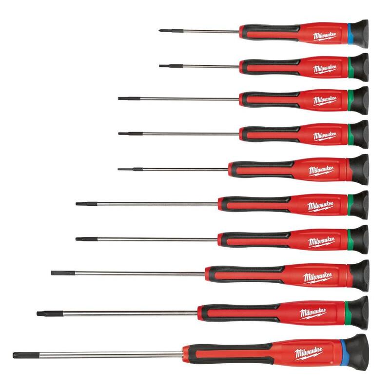 Juego de destornilladores de precisión Milwaukee con inserto de espuma personalizable para caja de herramientas PACKOUT (11 piezas) - 48-22-2612-48-22-8451