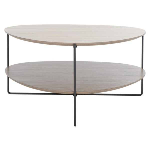 Safavieh 30 x 27.5 x 15.8 in. Ami Coffee Table Light Grey Oak & Black - COF4216A