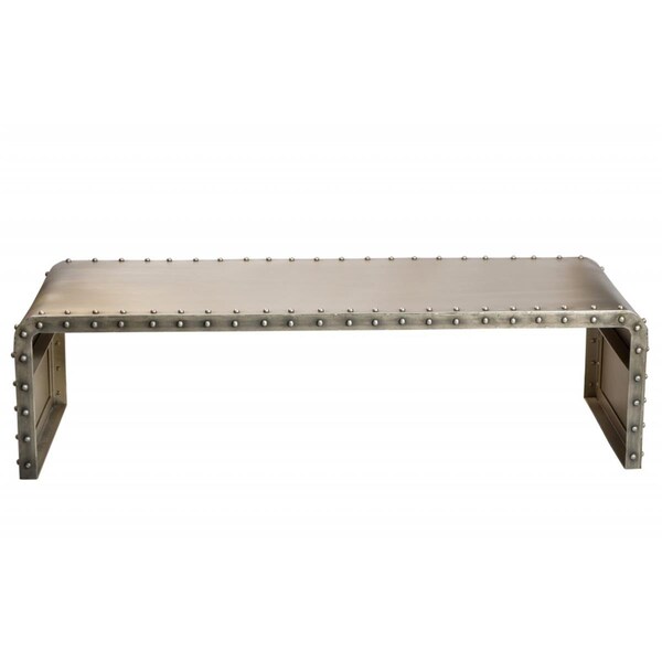 Gfancy Fixtures Bench Shaped Metal Coffee Table, Gold - GF3097046