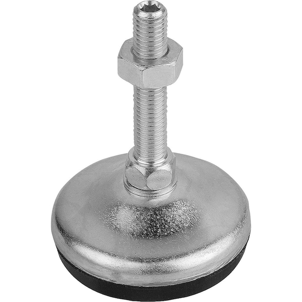 Kipp Levelling Foot With Hexagon Socket, Form:C M30X100, D=120, Steel, Comp:Rubber - K0739.3112030X100