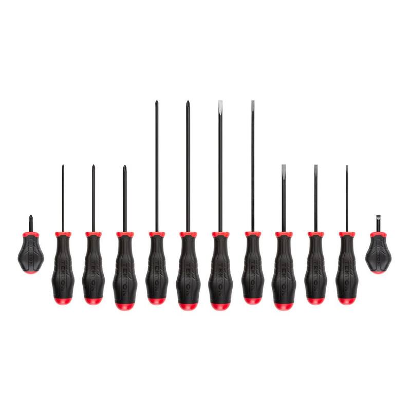 Juego de desarmadores de hoja de óxido negro de alto torque TEKTON, 12 piezas (#0-#2, 1/8-1/4 in.) - DRV41240
