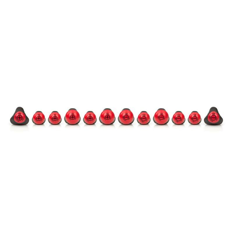Juego de desarmadores de hoja de óxido negro de alto torque TEKTON, 12 piezas (#0-#2, 1/8-1/4 in.) - DRV41240