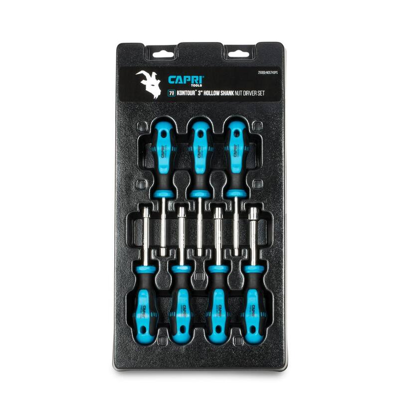 Juego de 7 piezas de destornilladores para tuercas de eje hueco Capri Tools Kontour SAE - 25000-NDS7H3PS