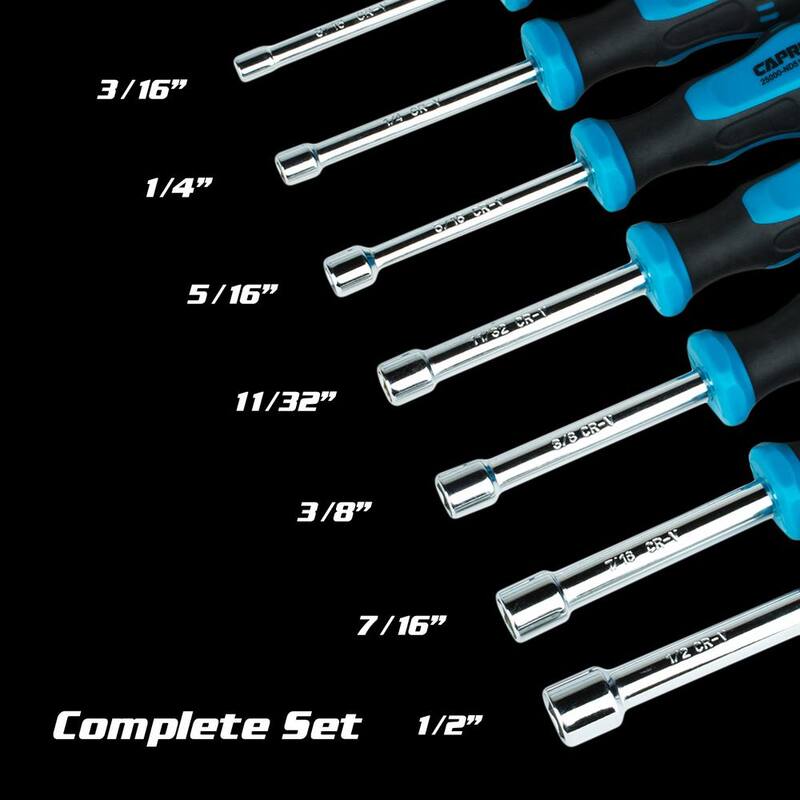 Juego de 7 piezas de destornilladores para tuercas de eje hueco Capri Tools Kontour SAE - 25000-NDS7H3PS