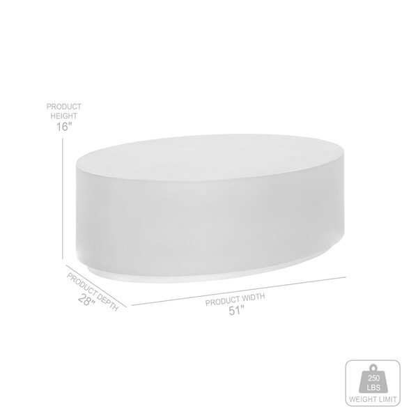 Armen Living Anais Concrete and Brass Oval Coffee Table - LCAWCOGR