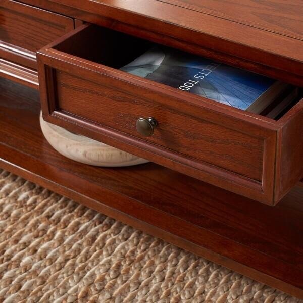 Safavieh 19.3 x 54 x 23.6 in. Manelin Coffee Table with Storage Drawers, Sepia - AMH6642A