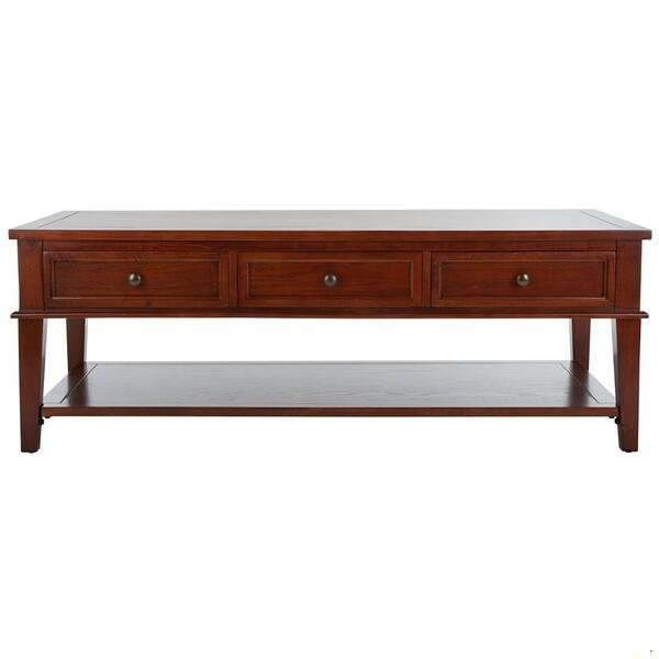 Safavieh 19.3 x 54 x 23.6 in. Manelin Coffee Table with Storage Drawers, Sepia - AMH6642A